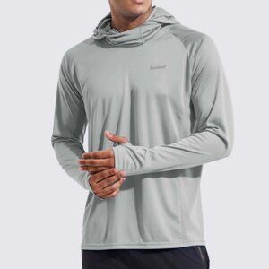 Baleaf Mens UPF 50+ Sun Protection Hoodie with Built-in Mask L Large